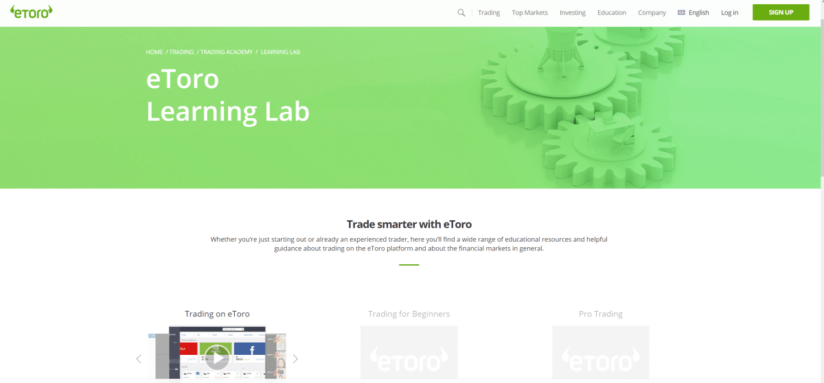 eToro trading academy learning lab