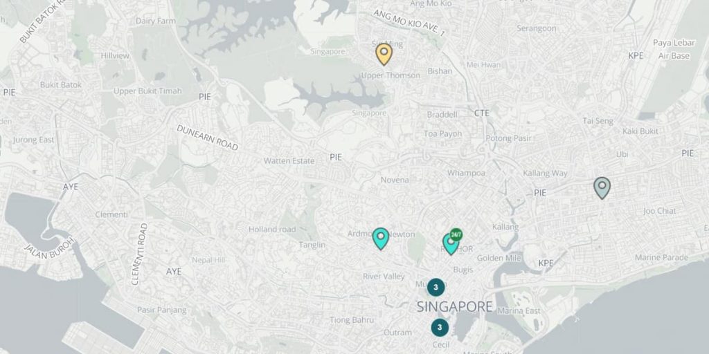 ATM crypto in sinagpore map
