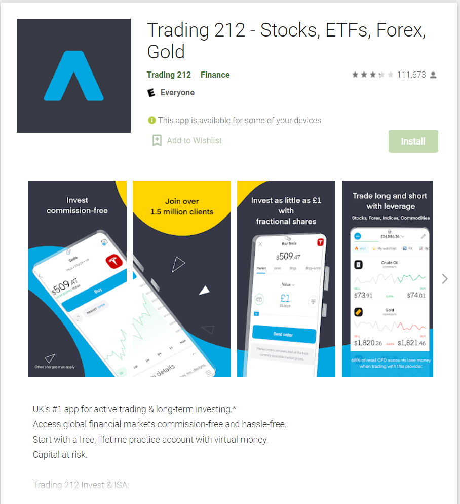 trading 212 app store